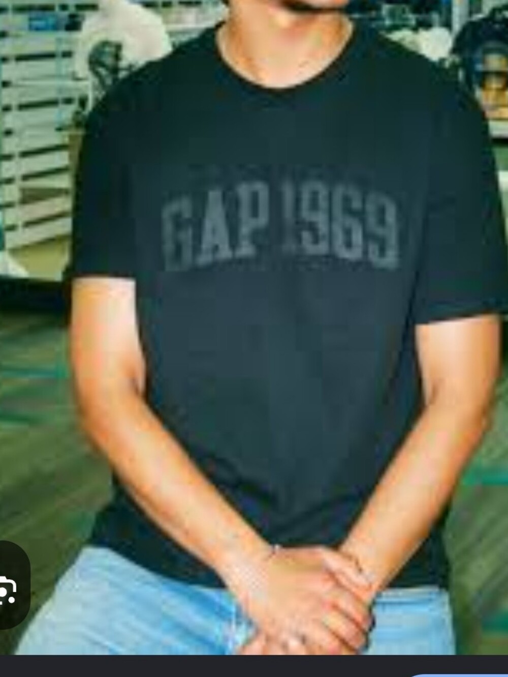 GAP Black GAP 1989 Logo Short Sleeve Tee 100% Cotton